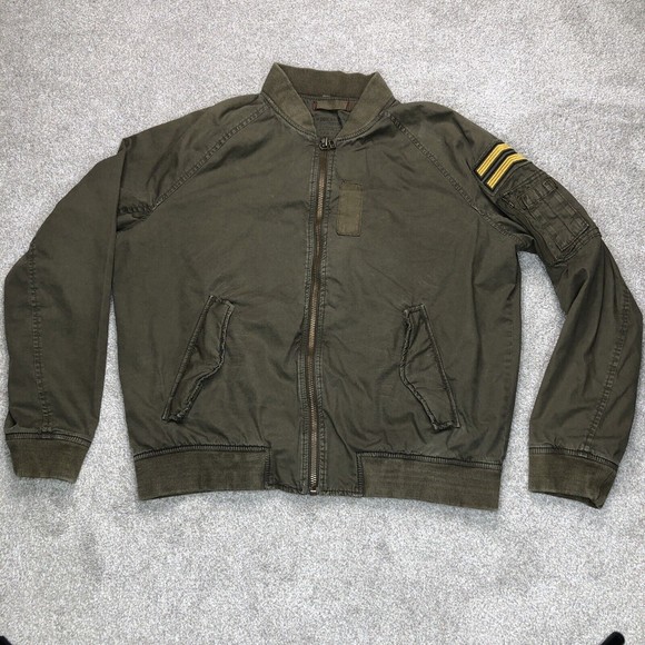 Men's Olive Bomber Jacket - Picture 1 of 9